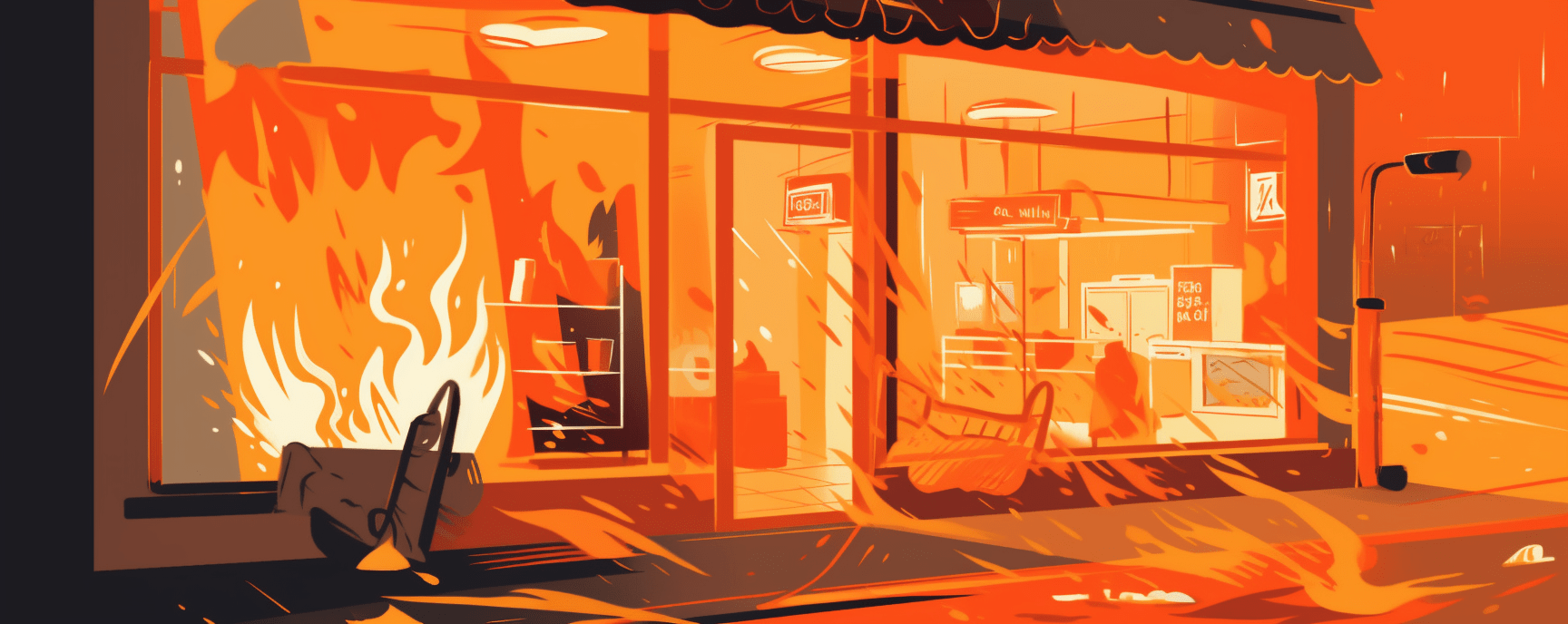 illustration d'un incendie dans un magasin